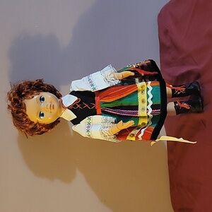 Vintage 1985 Folklore Polish Regional Doll,  Lowicz Ethnic Costume  14”